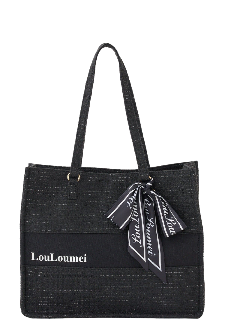 スカーフ付きツイードキャリーオントート(LouLoumei)